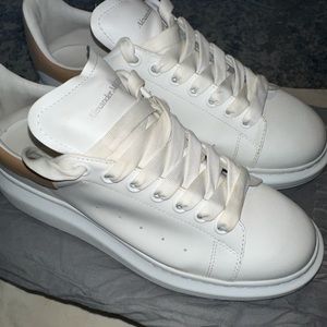 White and cappuccino colored Alexander McQueen men sneakers, worn 4 times w/ box